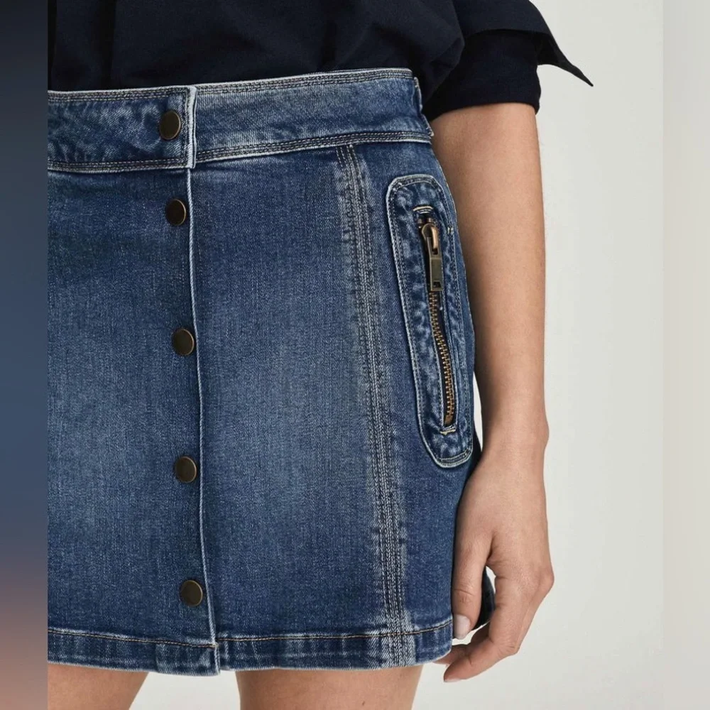 REISS Kaleigh Denim Mini Skirt Size 14